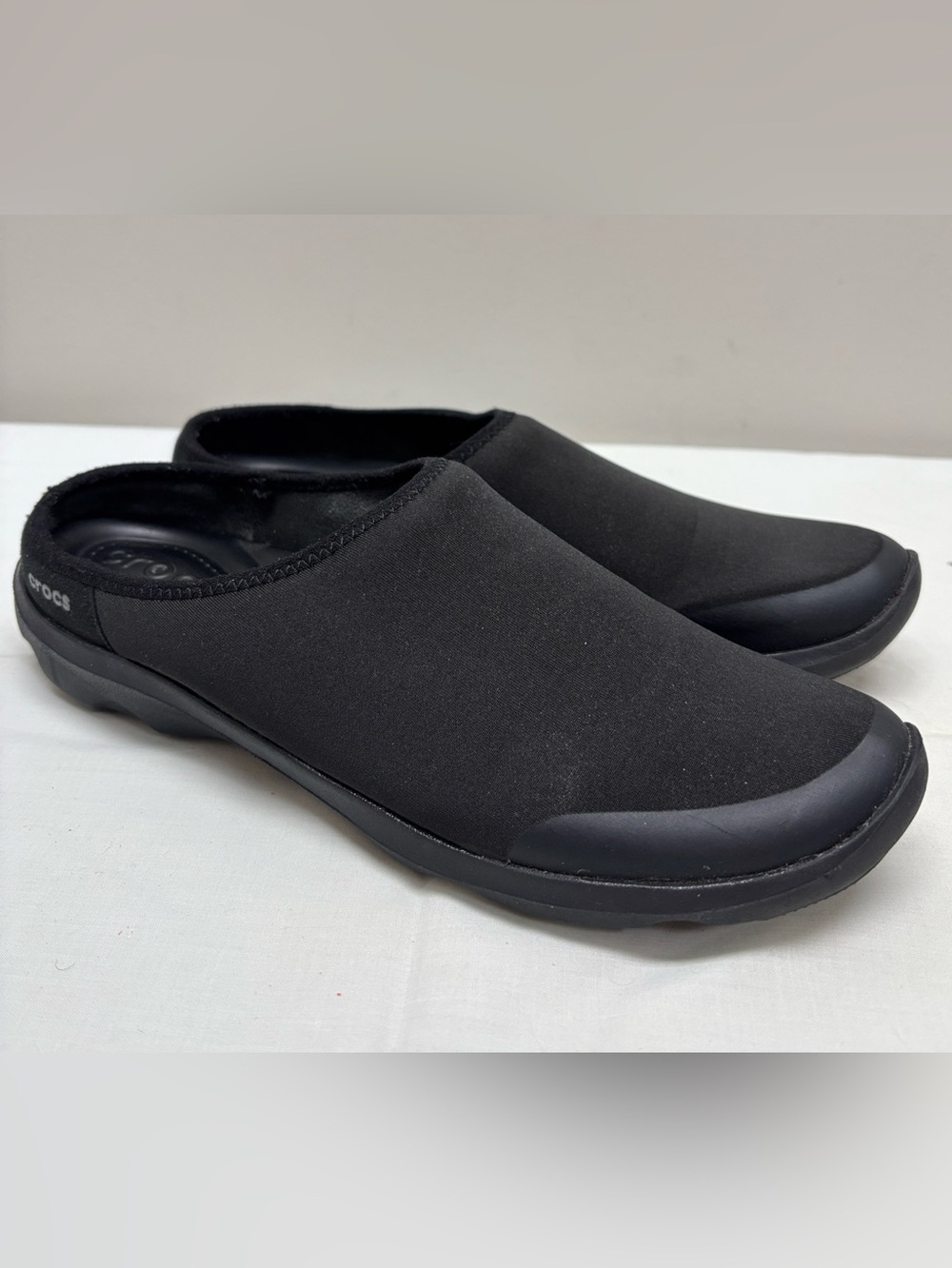 Crocs Duet Busy 2.2 Satya Black Slip On Sock Mules Fitted Comfort Shoes Size 10